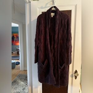 Women's Burgundy and Blue, Cozy Knit Sweater